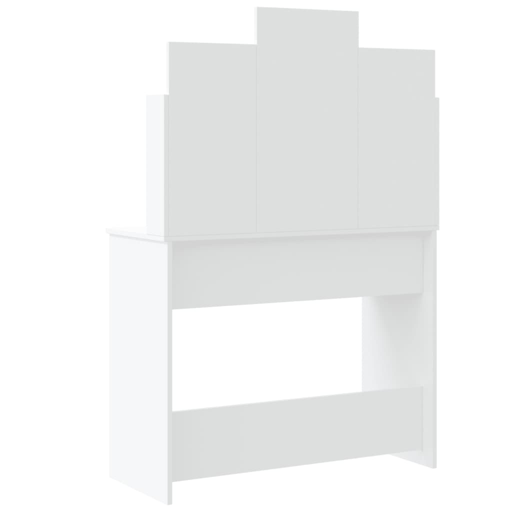 Modern Wooden Dressing Table Makeup Vanity Desk With LED Mirror & Drawers