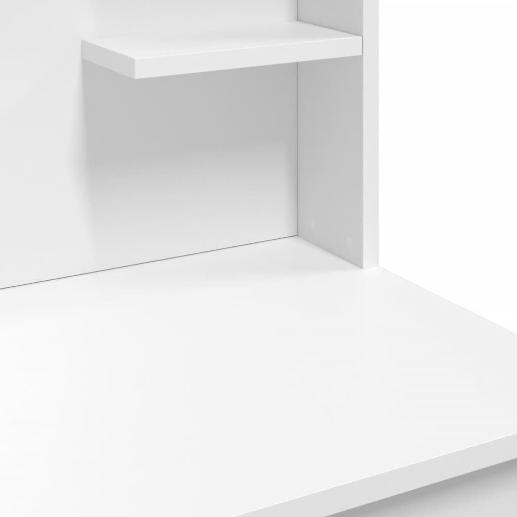 Modern Wooden Dressing Table Makeup Vanity Desk With LED Mirror & Drawers