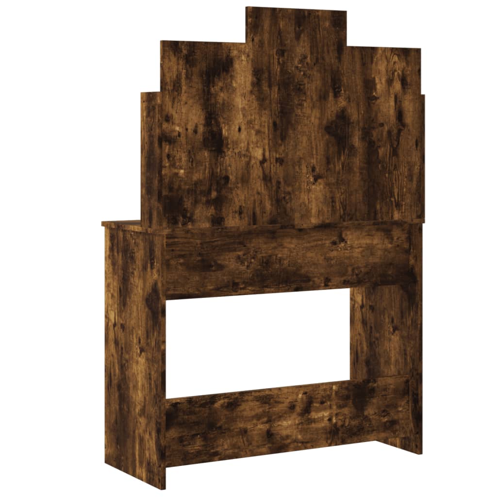 Modern Wooden Dressing Table Makeup Vanity Desk With LED Mirror & Drawers