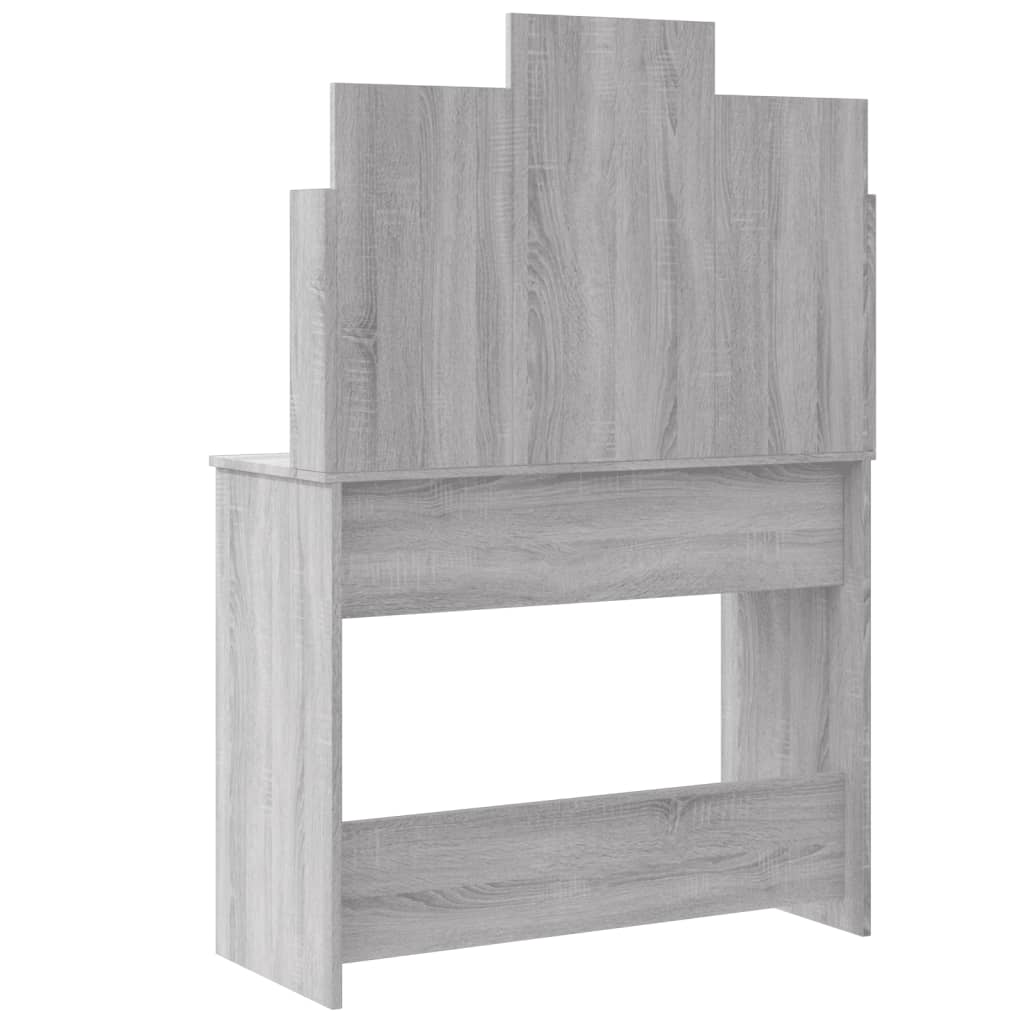 Modern Wooden Dressing Table Makeup Vanity Desk With LED Mirror & Drawers