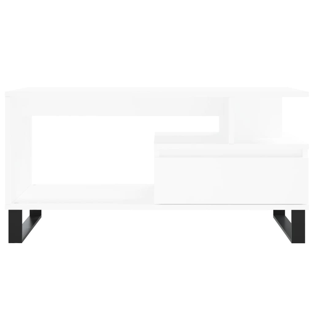 Modern Wooden Living Room Coffee Table With Open Storage & Drawer Wood