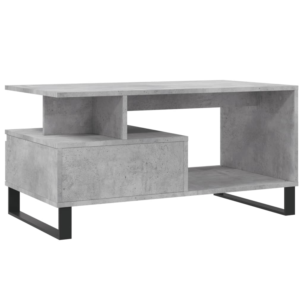 Modern Wooden Living Room Coffee Table With Open Storage & Drawer Wood