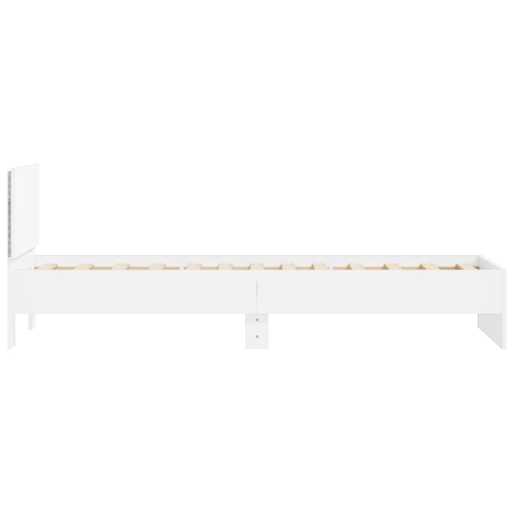 Modern Wooden Single Size 90cm Bed Frame Base With Headboard & LED Lights