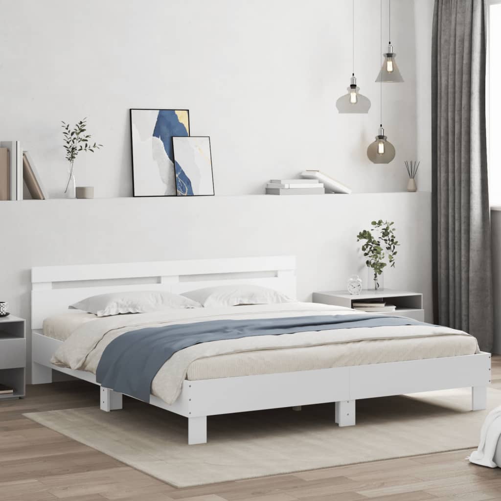 Modern Wooden Super King Size 1.8m Bed Frame Base With Headboard Wood Beds
