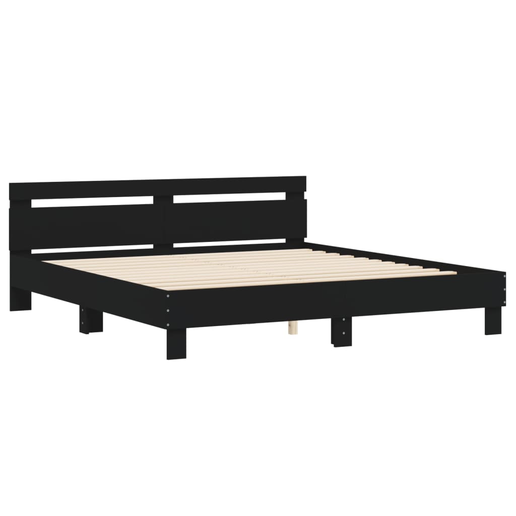 Modern Wooden Queen Size 1.6m Bed Frame Base With Headboard Wood Beds