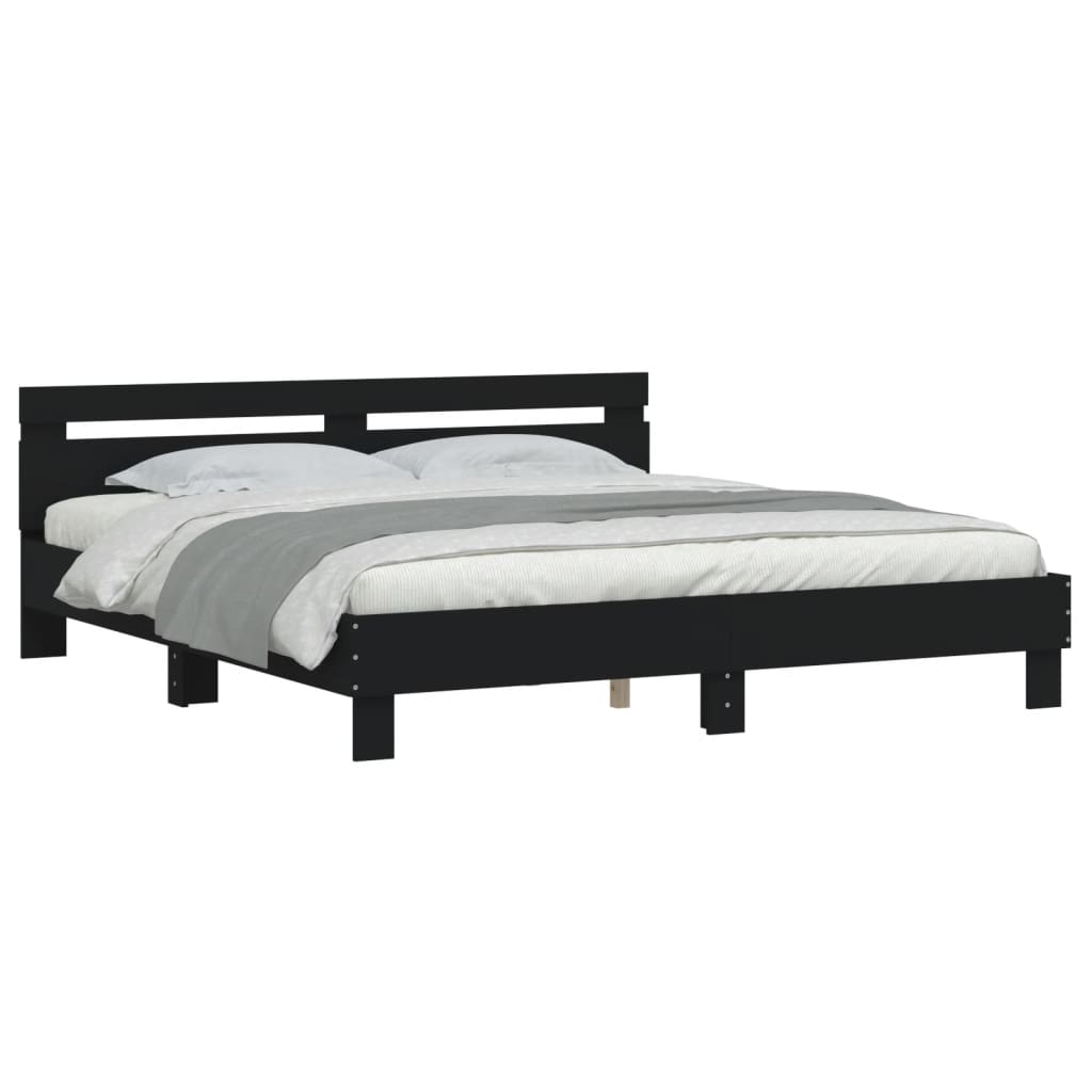Modern Wooden Queen Size 1.6m Bed Frame Base With Headboard Wood Beds