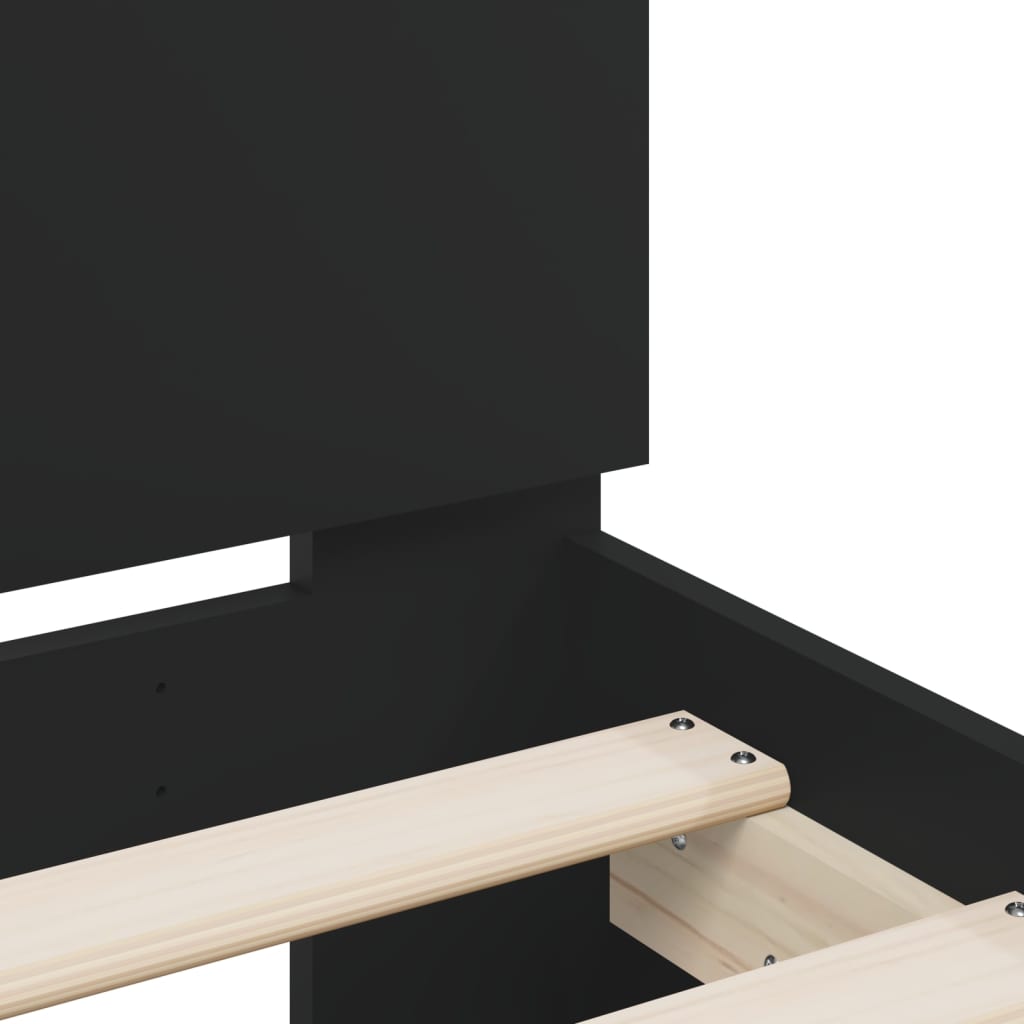 Modern Wooden Queen Size 1.6m Bed Frame Base With Headboard Wood Beds