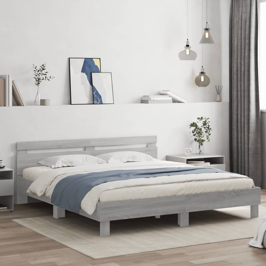 Modern Wooden Queen Size 1.6m Bed Frame Base With Headboard Wood Beds