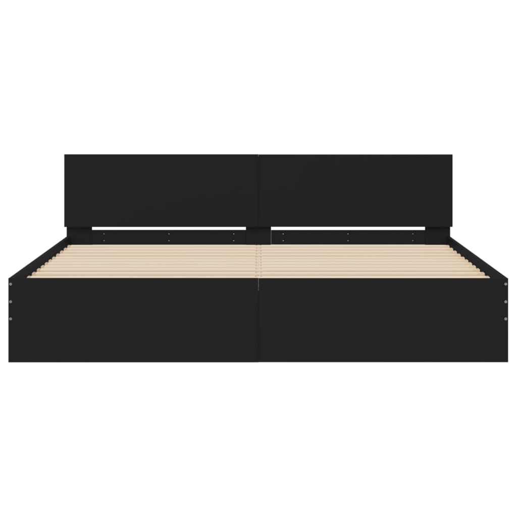 Modern Wooden Emperor Size 2m Bed Frame Base With Headboard Wood Beds