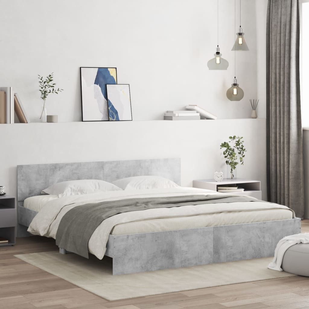 Modern Wooden Emperor Size 2m Bed Frame Base With Headboard Wood Beds