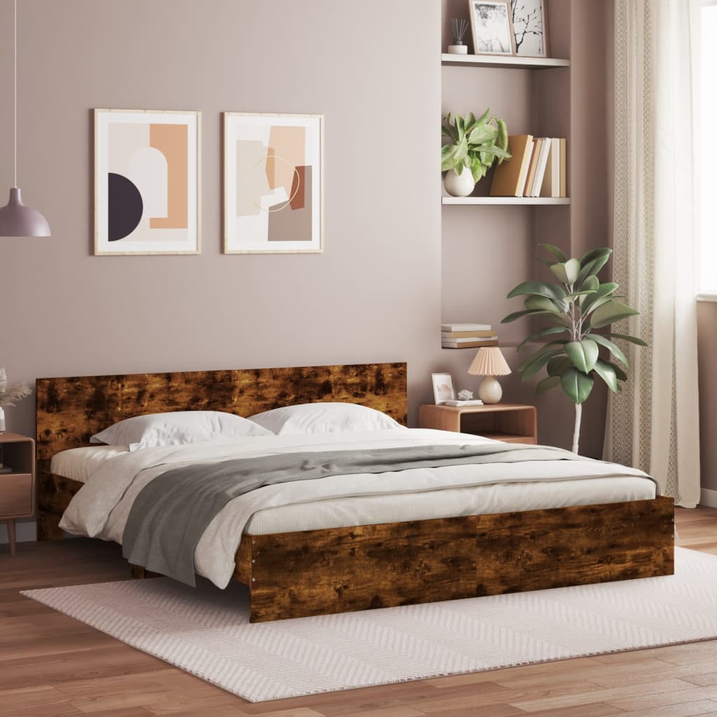 Modern Wooden Emperor Size 2m Bed Frame Base With Headboard Wood Beds