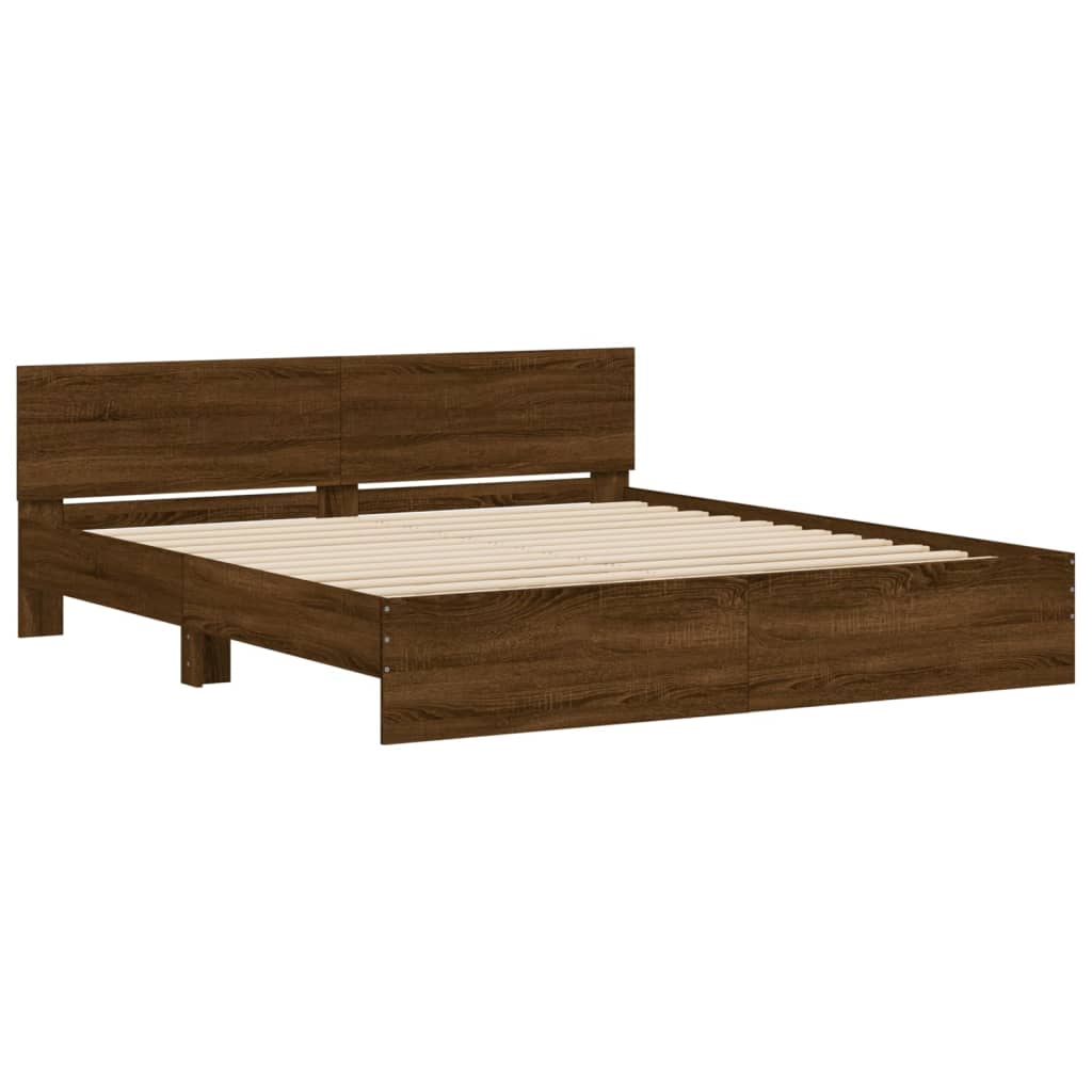 Modern Wooden Emperor Size 2m Bed Frame Base With Headboard Wood Beds