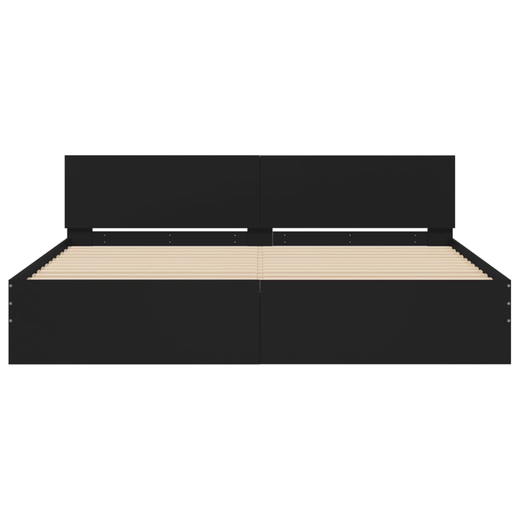 Modern Wooden Queen Size 1.6m Bed Frame Base With Headboard Wood Beds