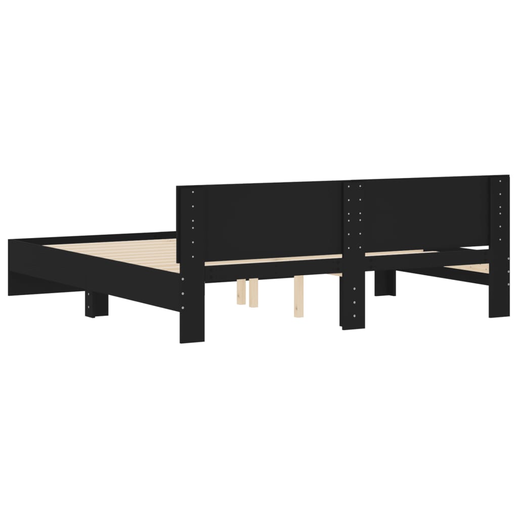 Modern Wooden Queen Size 1.6m Bed Frame Base With Headboard Wood Beds