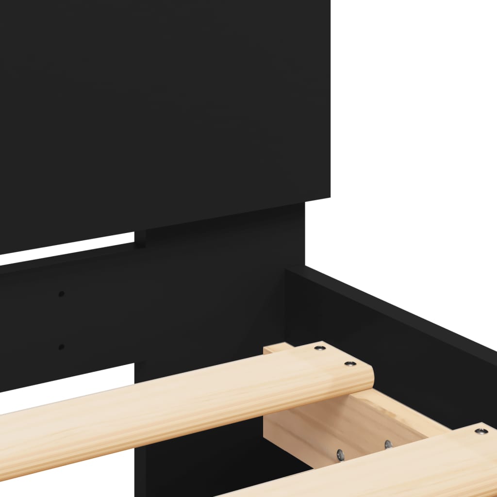 Modern Wooden Queen Size 1.6m Bed Frame Base With Headboard Wood Beds