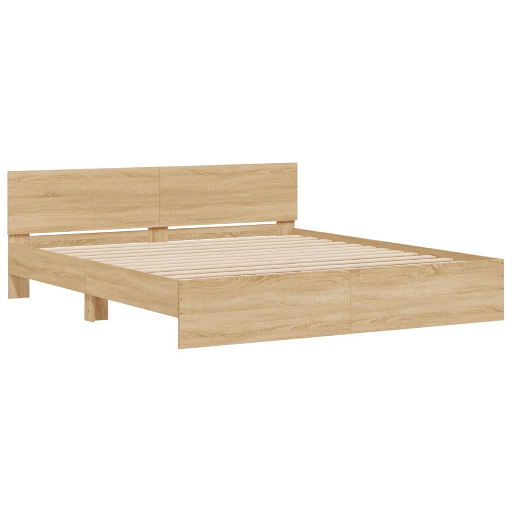 Modern Wooden Queen Size 1.6m Bed Frame Base With Headboard Wood Beds