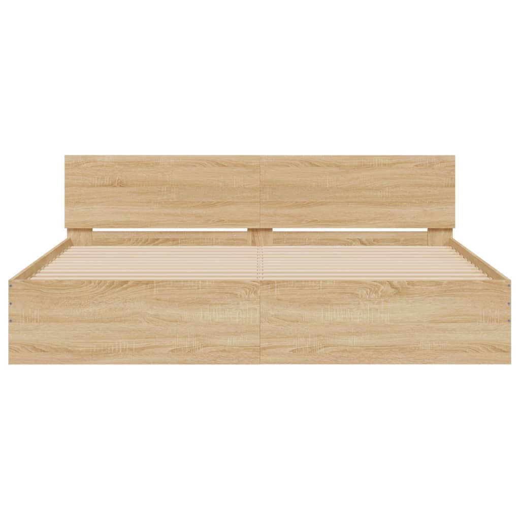 Modern Wooden Queen Size 1.6m Bed Frame Base With Headboard Wood Beds