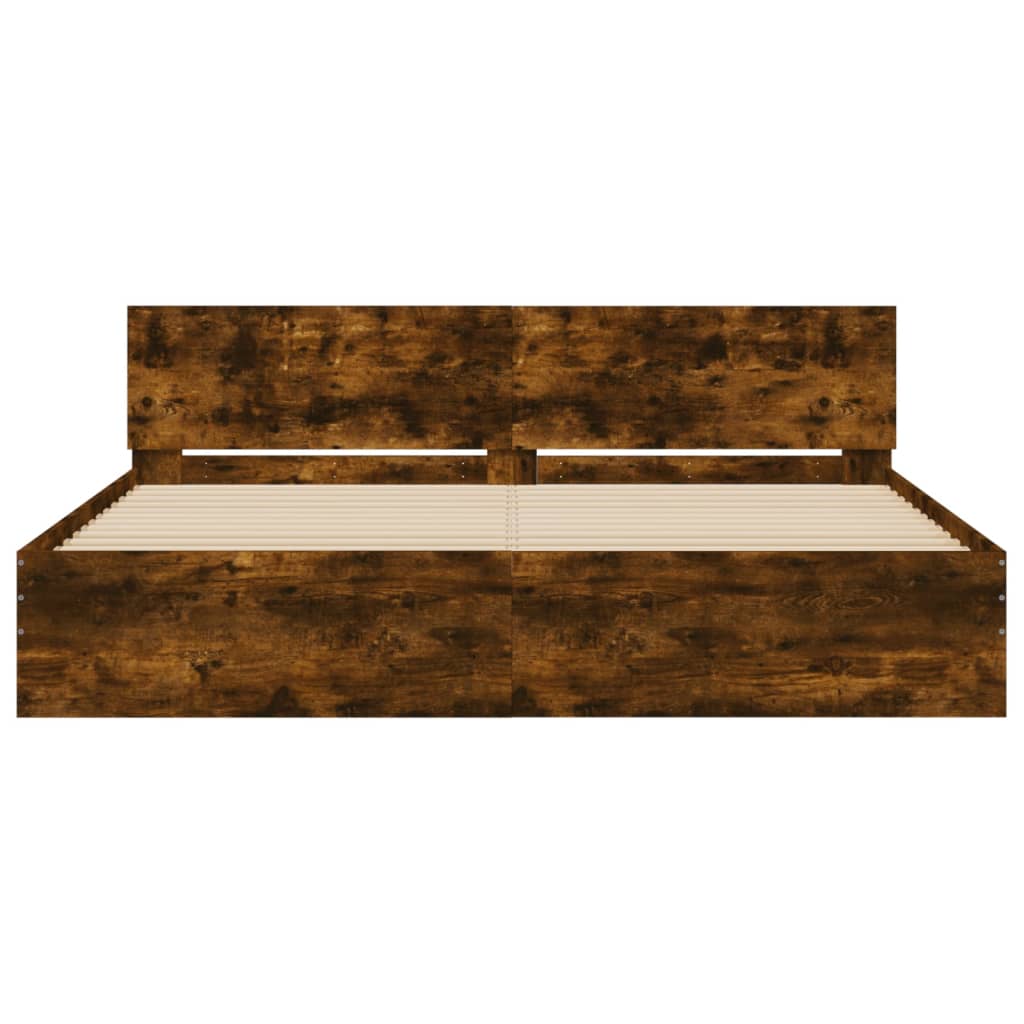 Modern Wooden Queen Size 1.6m Bed Frame Base With Headboard Wood Beds