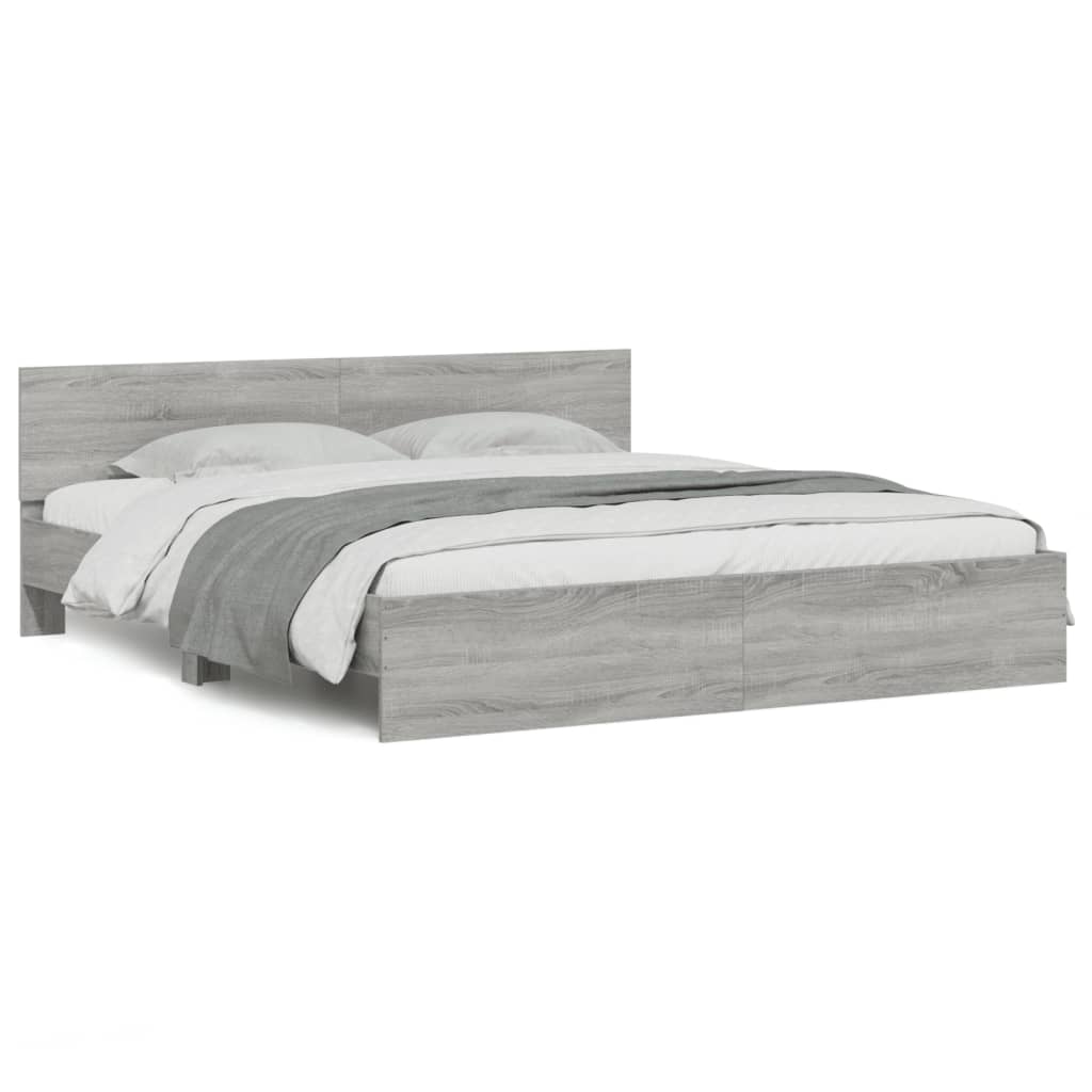 Modern Wooden Queen Size 1.6m Bed Frame Base With Headboard Wood Beds