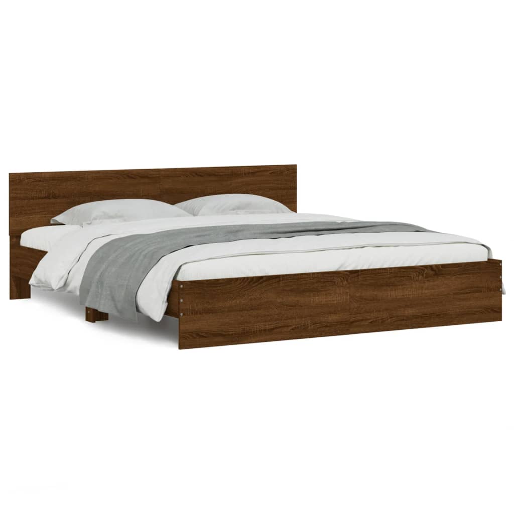 Modern Wooden Queen Size 1.6m Bed Frame Base With Headboard Wood Beds