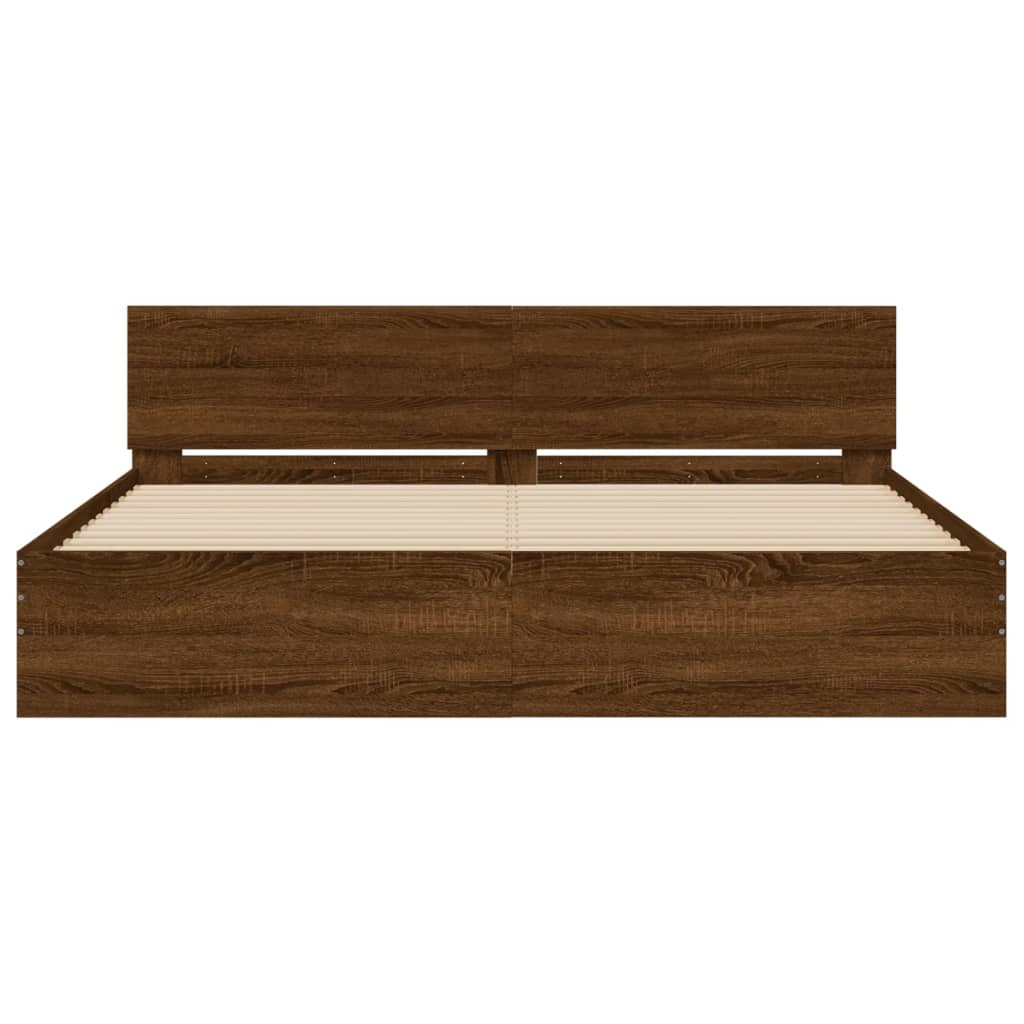 Modern Wooden Queen Size 1.6m Bed Frame Base With Headboard Wood Beds