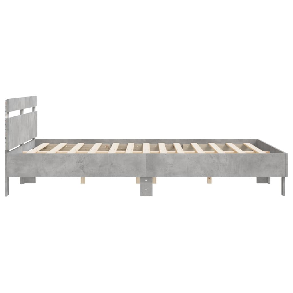Modern Wooden Emperor Size 2m Bed Frame Base With Headboard & LED Light
