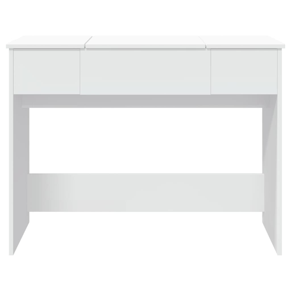 Modern Wooden Dressing Table Makeup Vanity Desk With Drawers & Pull Up Mirror