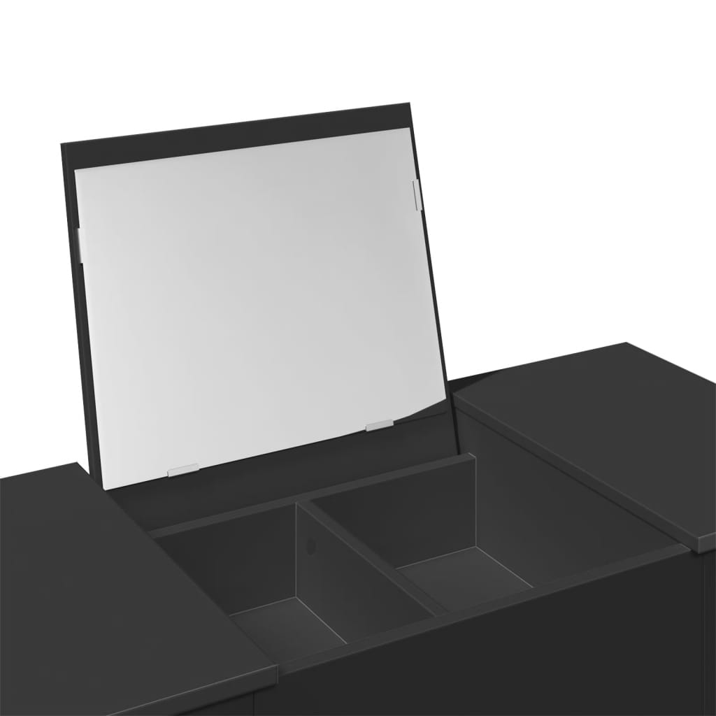 Modern Wooden Dressing Table Makeup Vanity Desk With Drawers & Pull Up Mirror