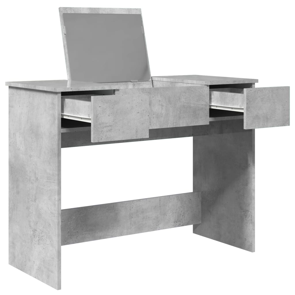 Modern Wooden Dressing Table Makeup Vanity Desk With Drawers & Pull Up Mirror
