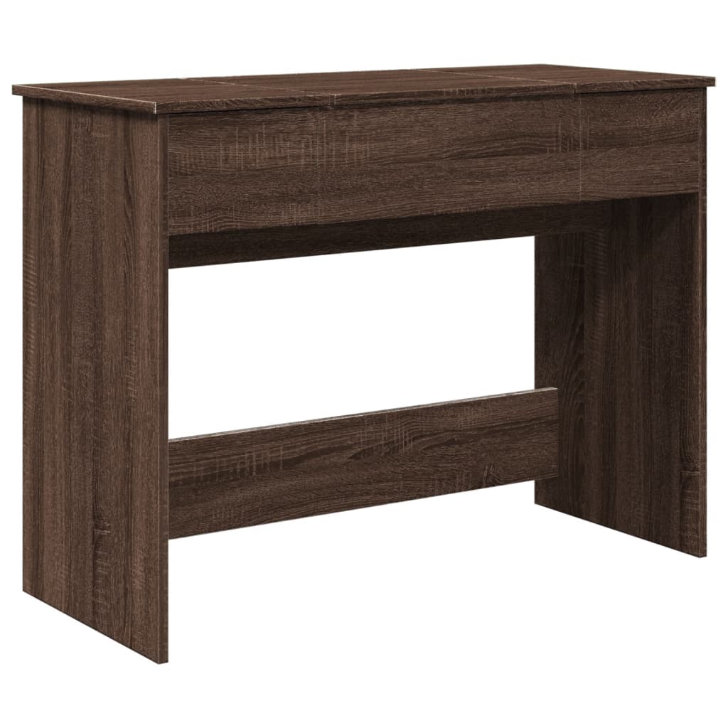 Modern Wooden Dressing Table Makeup Vanity Desk With Drawers & Pull Up Mirror