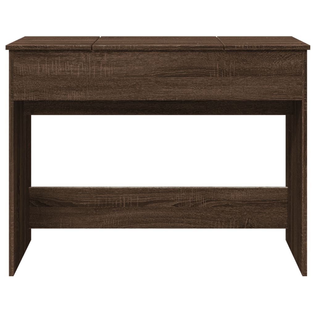 Modern Wooden Dressing Table Makeup Vanity Desk With Drawers & Pull Up Mirror