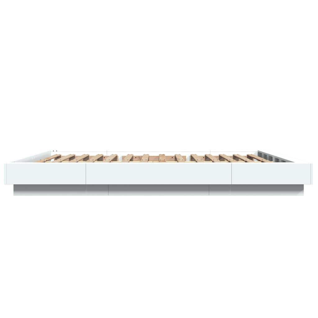 Modern Wooden King Size 150cm Bed Frame Base With LED Lights Wood Beds