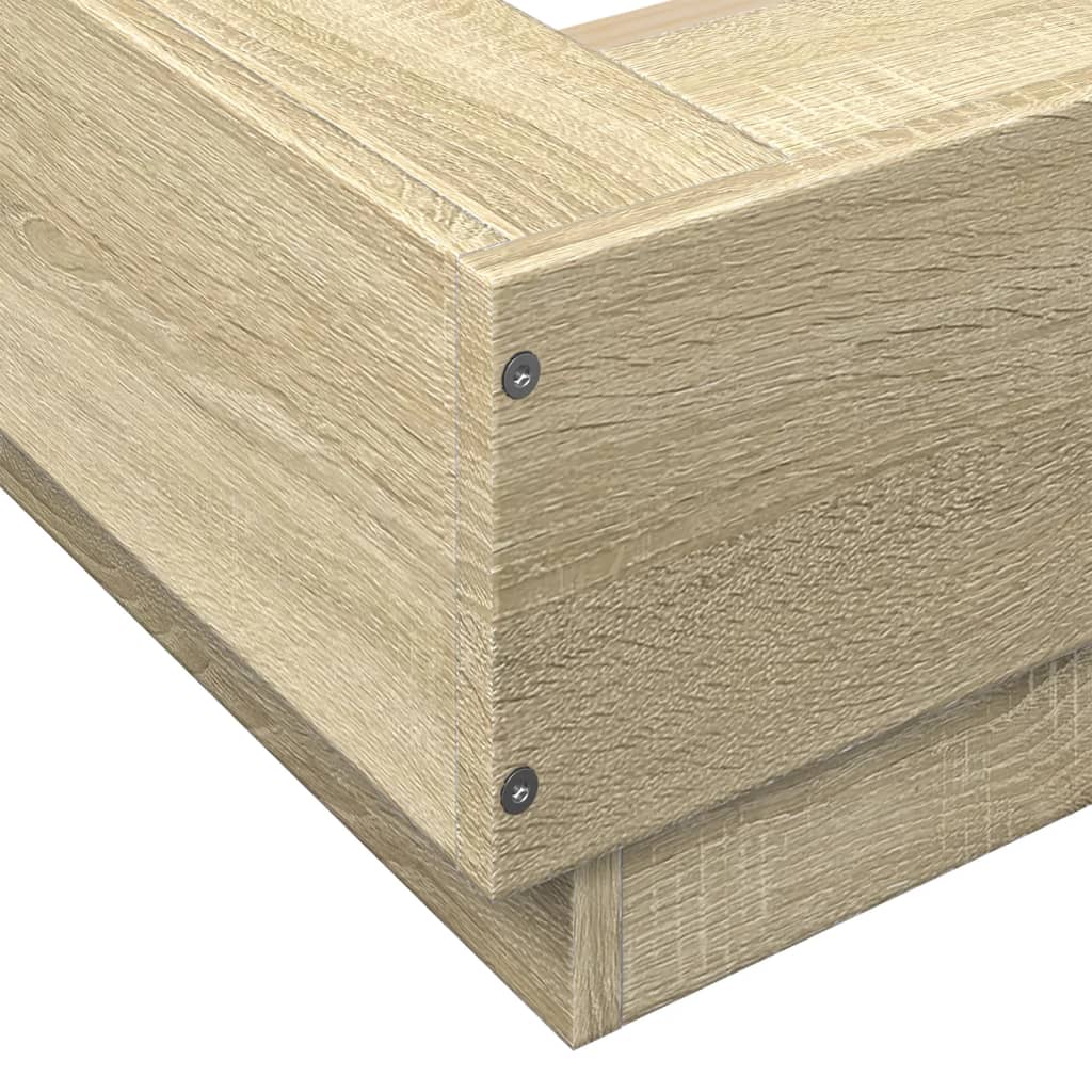 Modern Wooden King Size 150cm Bed Frame Base With LED Lights Wood Beds