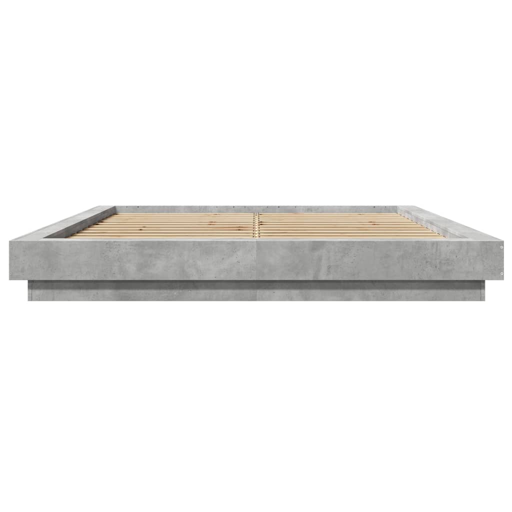 Modern Wooden King Size 150cm Bed Frame Base With LED Lights Wood Beds