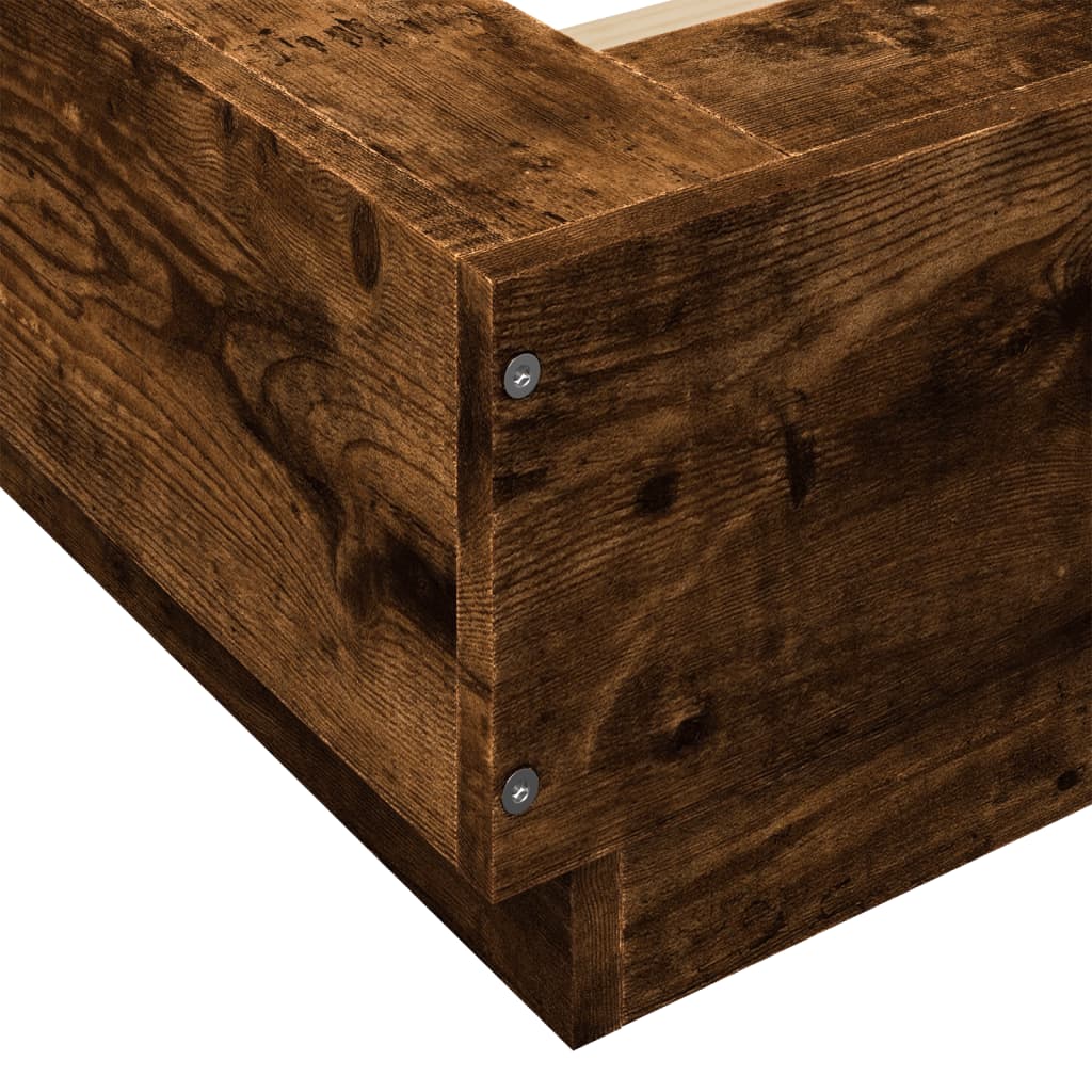 Modern Wooden King Size 150cm Bed Frame Base With LED Lights Wood Beds