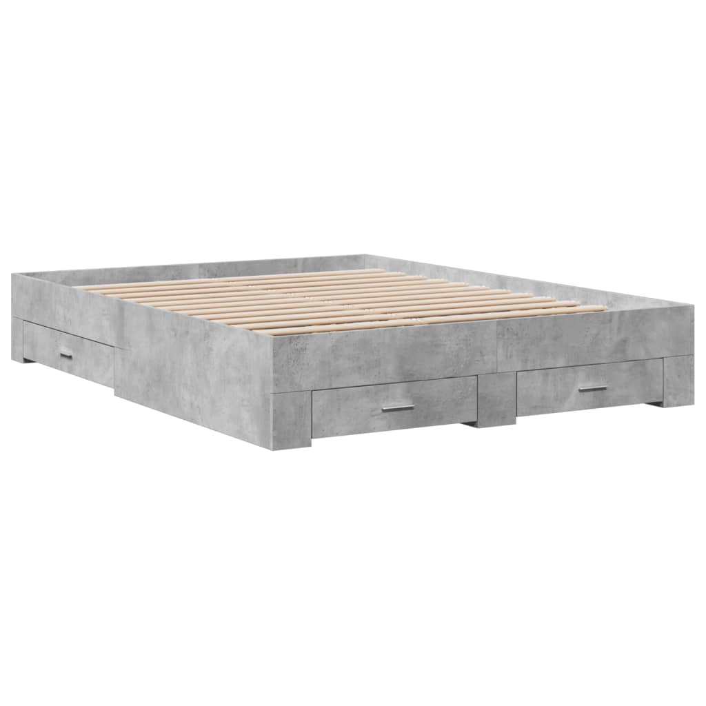 Modern Wooden Queen Size 160cm Bed Frame Base With Storage Drawers Wood Beds