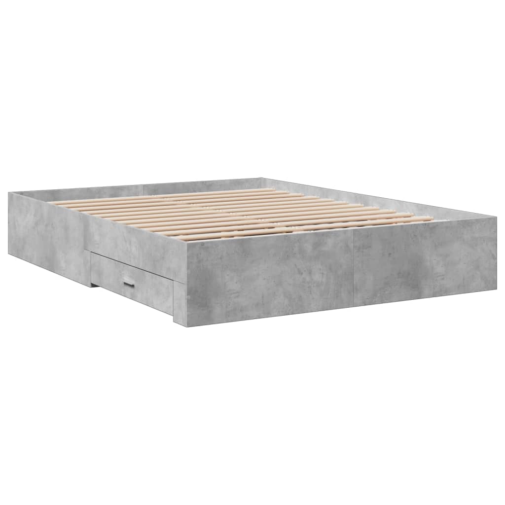 Modern Wooden Queen Size 160cm Bed Frame Base With Storage Drawers Wood Beds