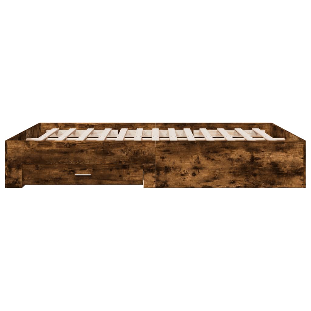 Modern Wooden Queen Size 160cm Bed Frame Base With Storage Drawers Wood Beds
