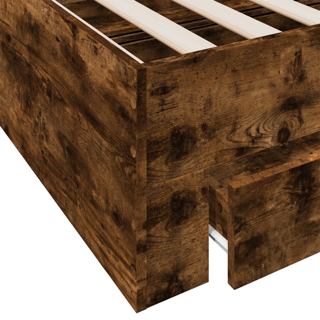 Modern Wooden Queen Size 160cm Bed Frame Base With Storage Drawers Wood Beds