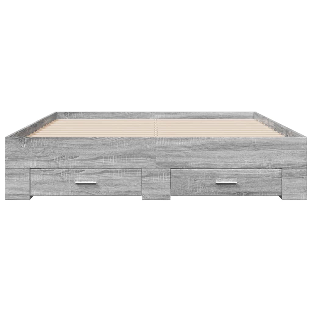 Modern Wooden Queen Size 160cm Bed Frame Base With Storage Drawers Wood Beds