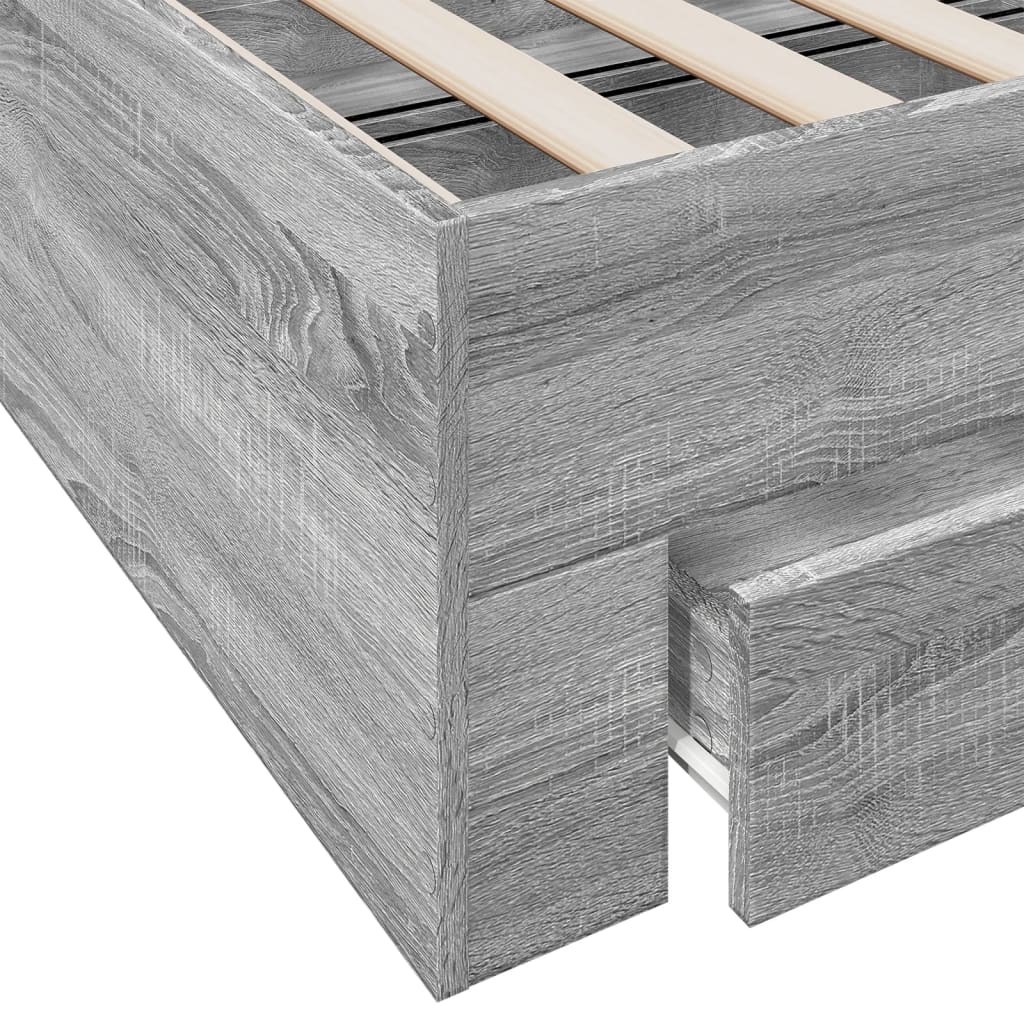 Modern Wooden Queen Size 160cm Bed Frame Base With Storage Drawers Wood Beds