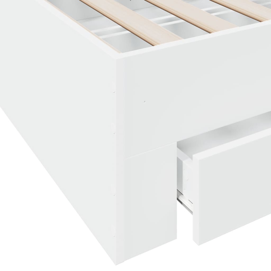Modern Wooden Double Size 135cm Bed Frame Base With Storage Drawers Wood Beds