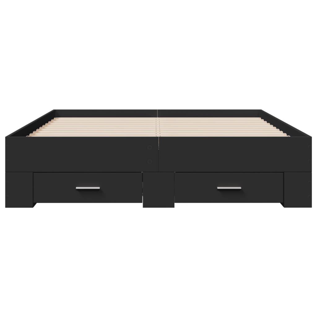 Modern Wooden Double Size 135cm Bed Frame Base With Storage Drawers Wood Beds