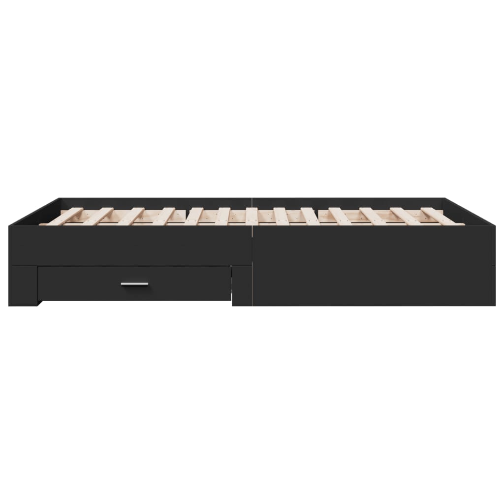 Modern Wooden Double Size 135cm Bed Frame Base With Storage Drawers Wood Beds