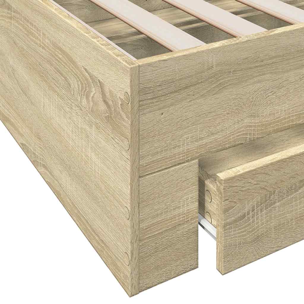 Modern Wooden Double Size 135cm Bed Frame Base With Storage Drawers Wood Beds