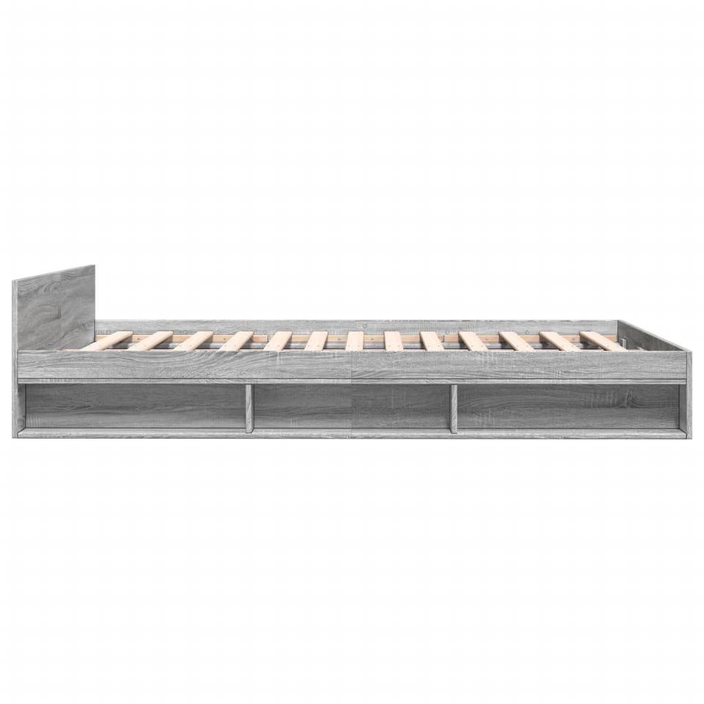 Modern Wooden Double Size 135cm Bed Frame Base With Open Storage & Drawers Wood