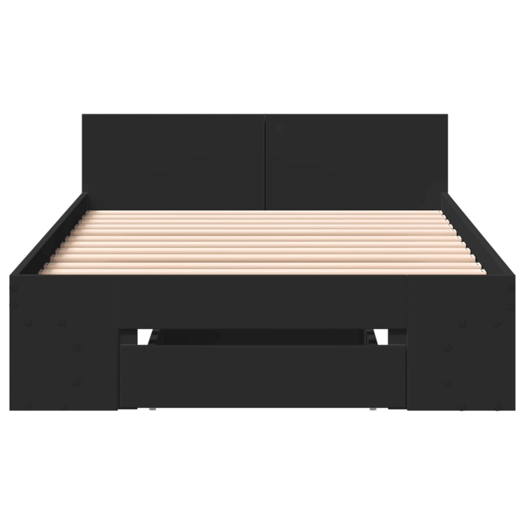 Modern Wooden Single Size 90cm Bed Frame Base With Under Storage Space & Drawer