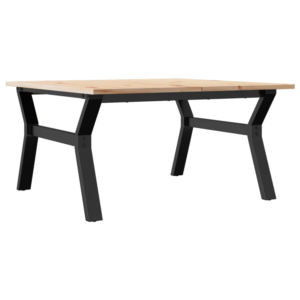 Coffee Table Y-Frame 80x80x45 cm Solid Wood Pine and Steel