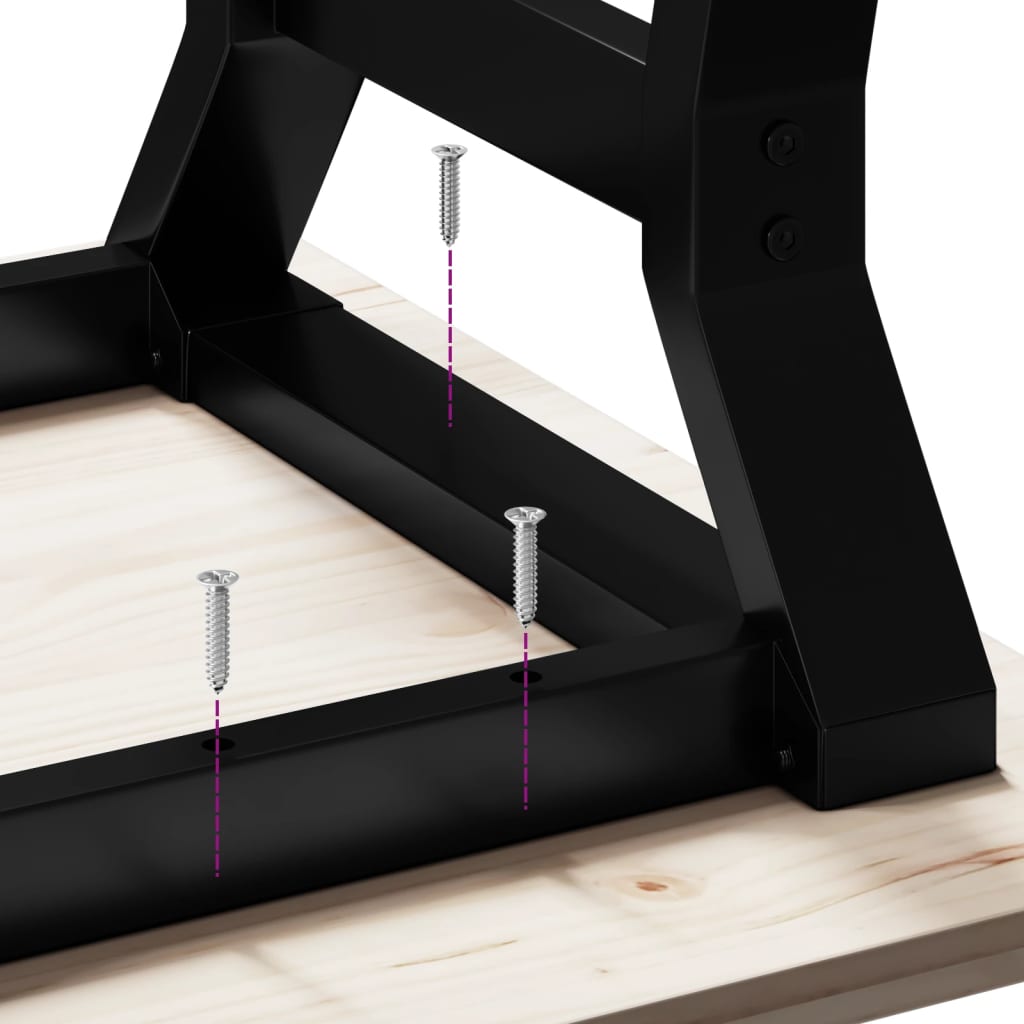 Coffee Table Y-Frame 80x80x45 cm Solid Wood Pine and Steel