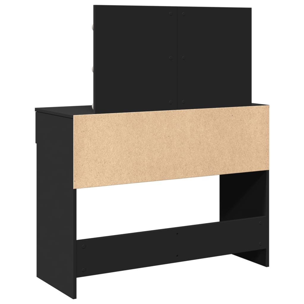 Modern Wooden Wide Dressing Table Makeup Vanity Desk With LED Mirror & Drawers